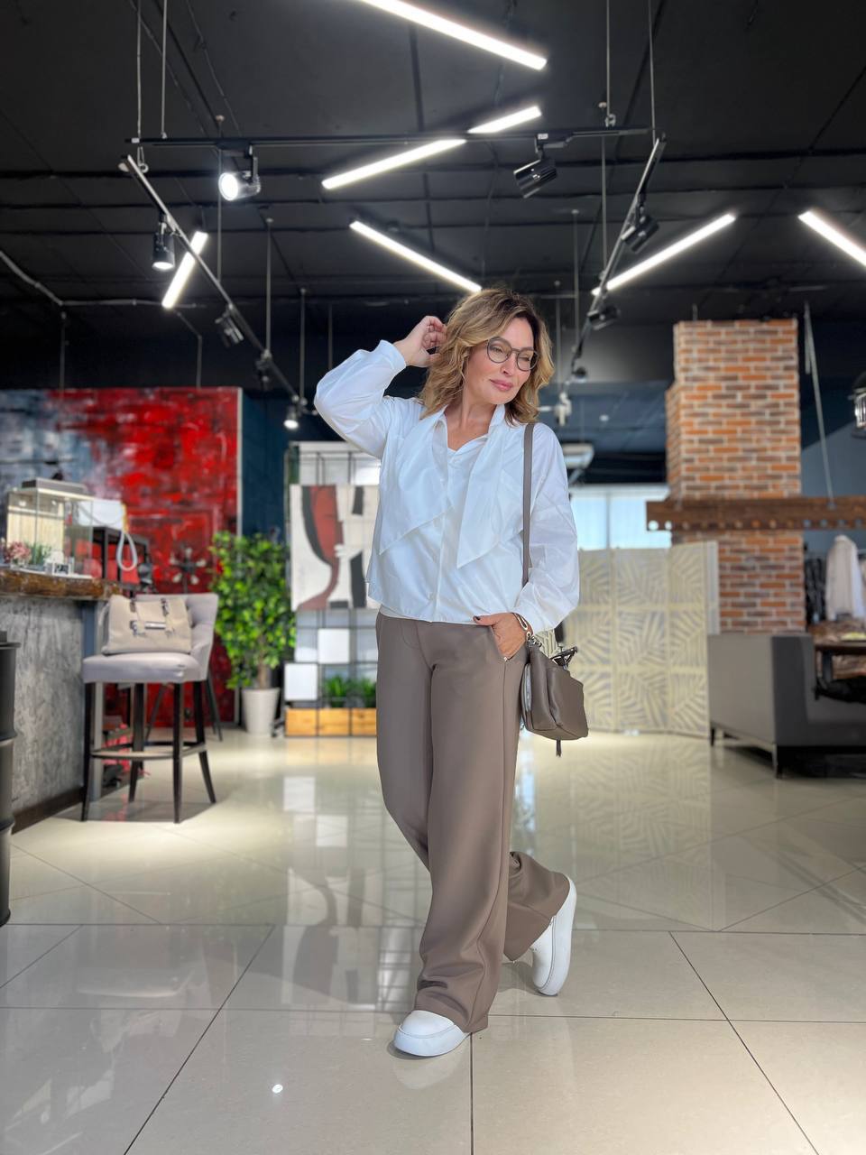 Блуза белая Ania Schierhold с бантом