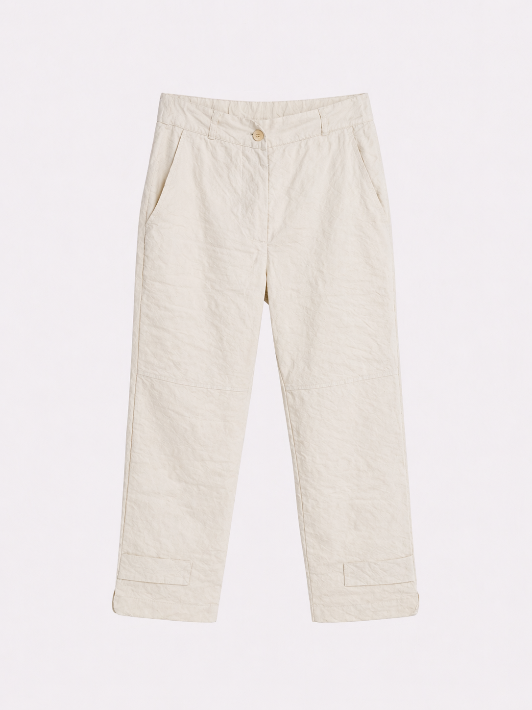 Брюки Aequamente цвет мел, жатка низ разрезы