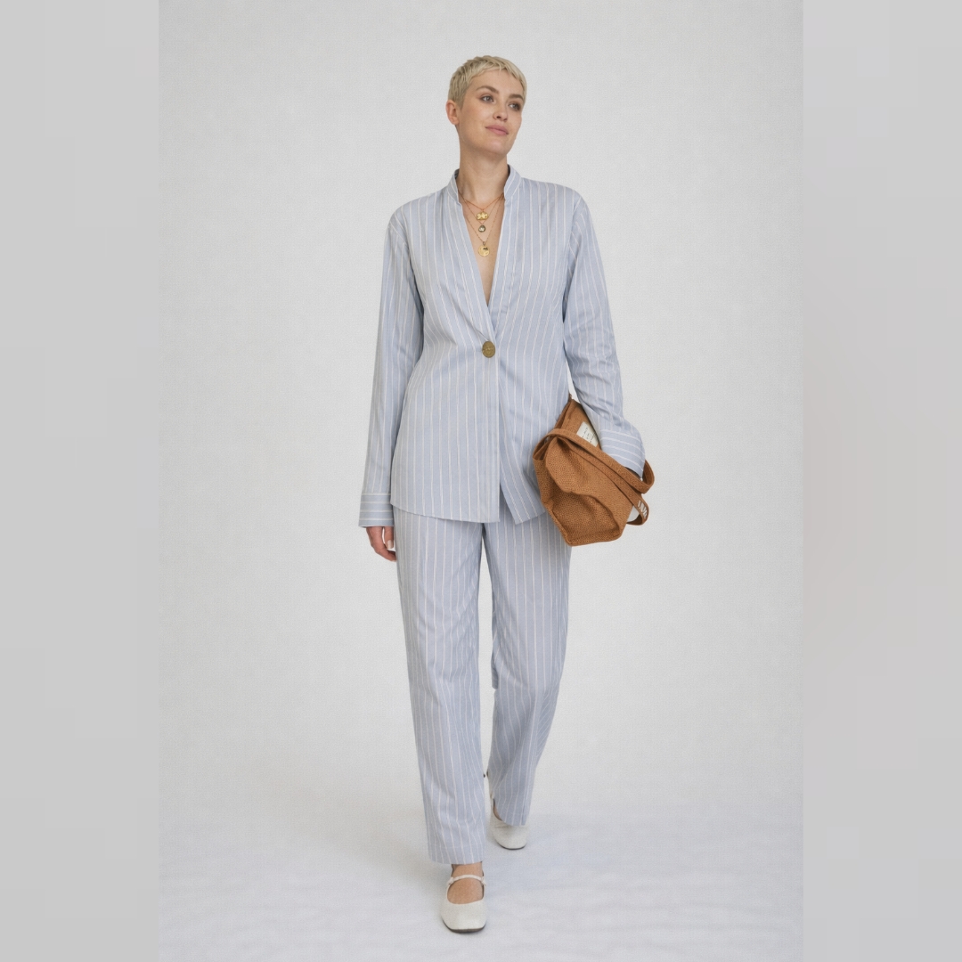 Рубашка Isabelle Blanche цв бело/голуб полоска