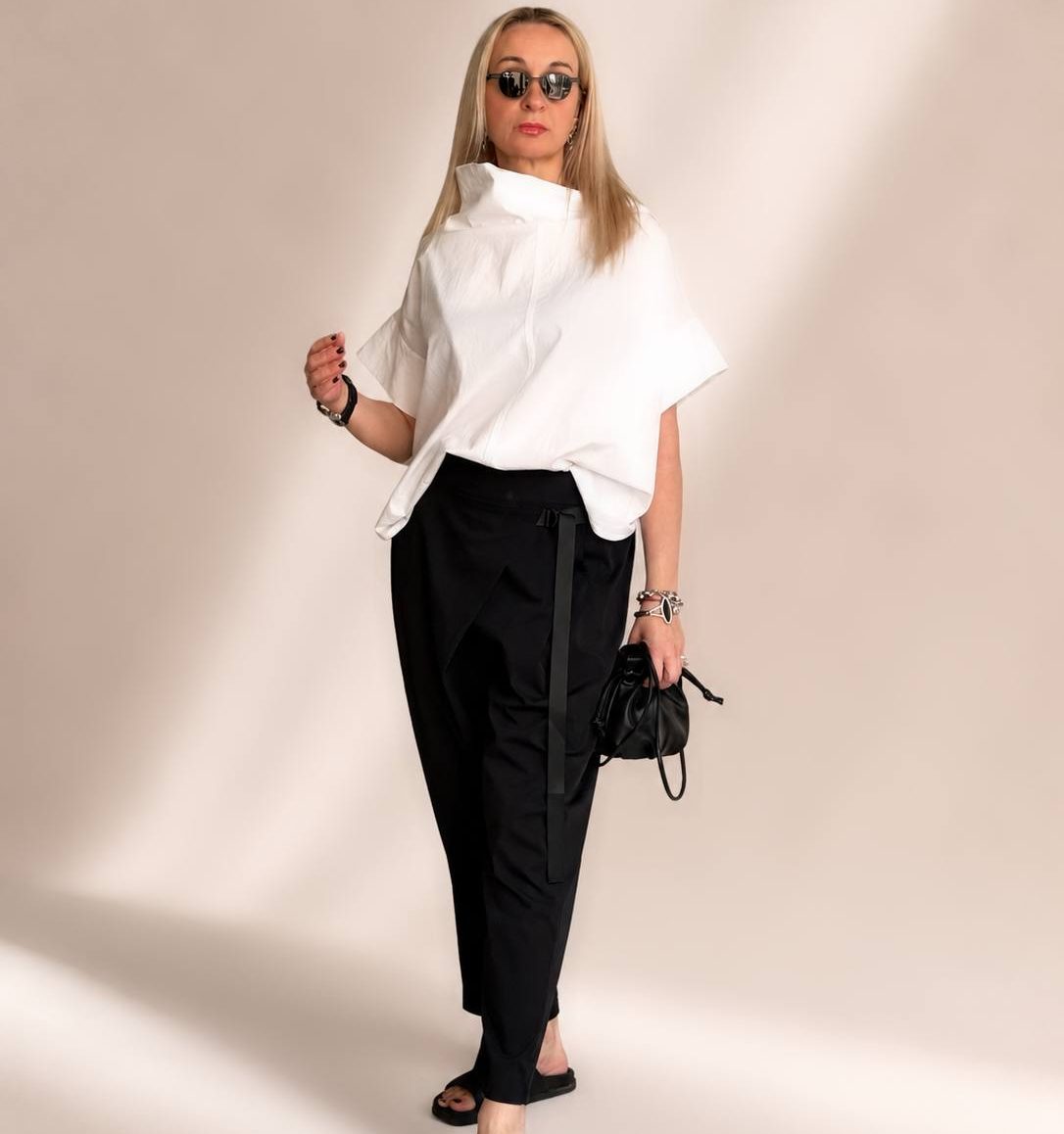 Брюки Raffinato черные с запахом