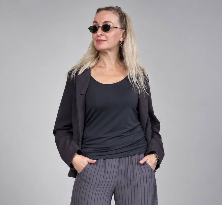 Топ Sarah Pacini графитовый анайс